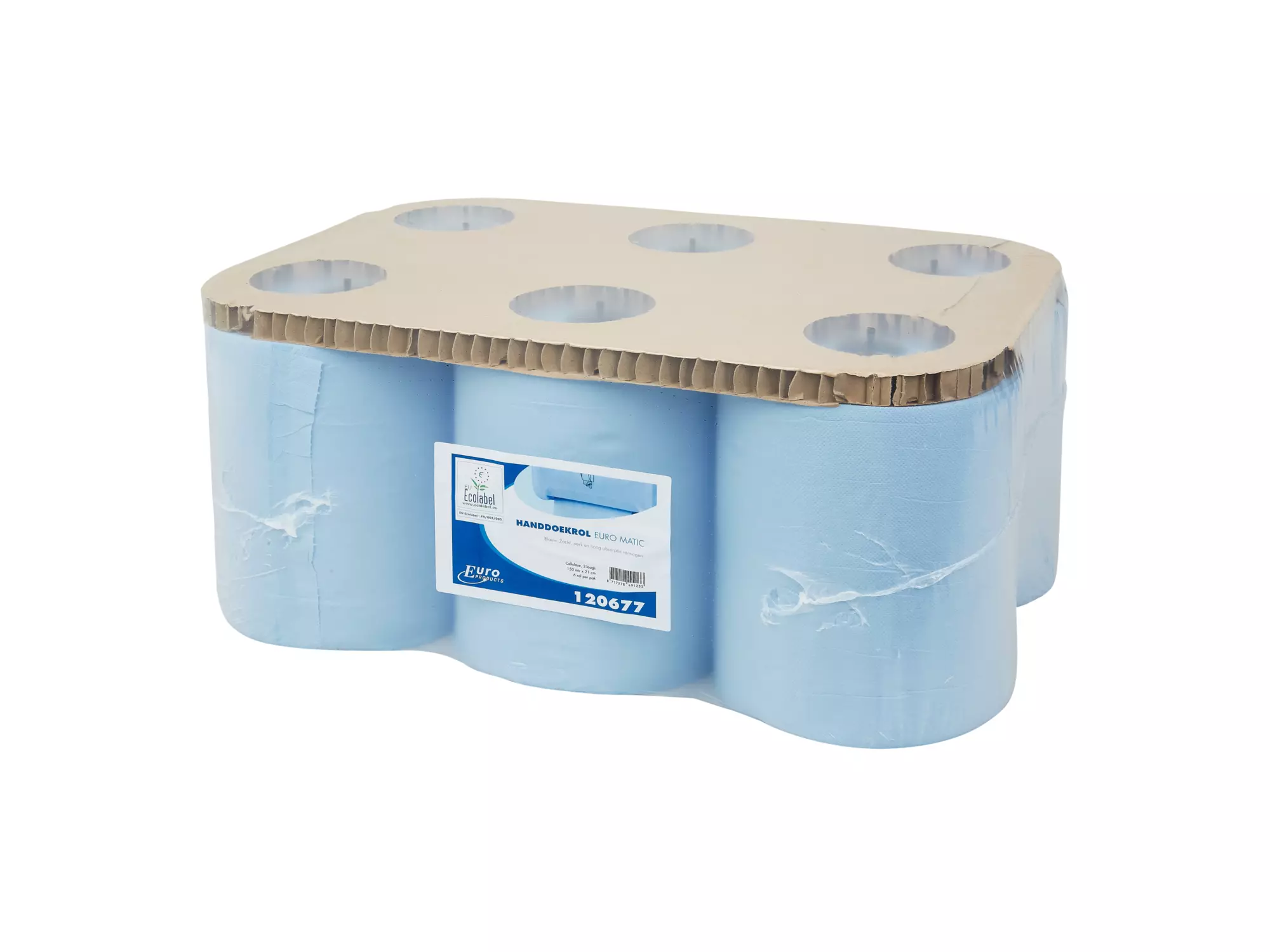Handdoekrol matic cellulose blauw 2-laags 150 meter 6 rol - Afbeelding 2
