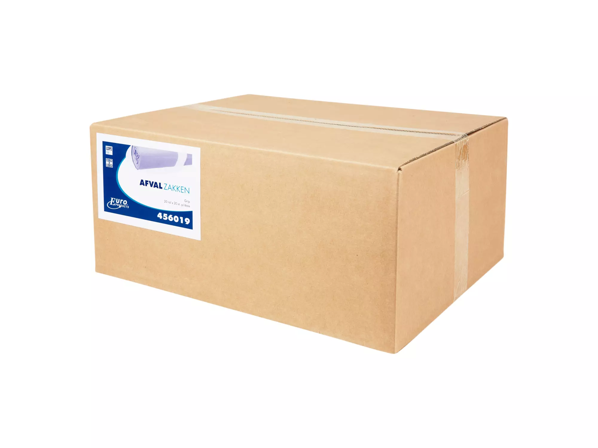 Afvalzak 60 x 80 cm T50 LDPE grijs 20 rol x 20 stuks - Afbeelding 2