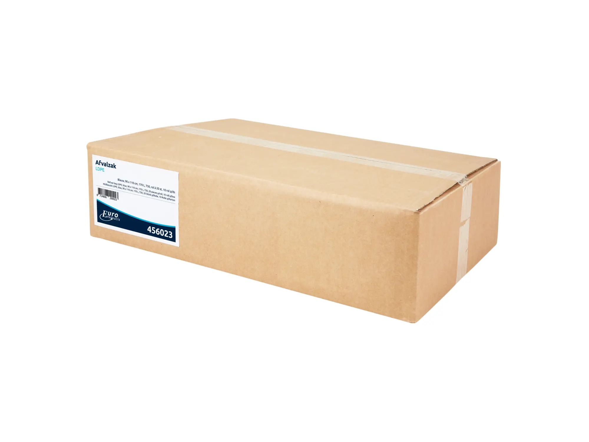 Afvalzak 90 x 110 cm T50 LDPE blauw 10 rol x 20 stuks - Afbeelding 2